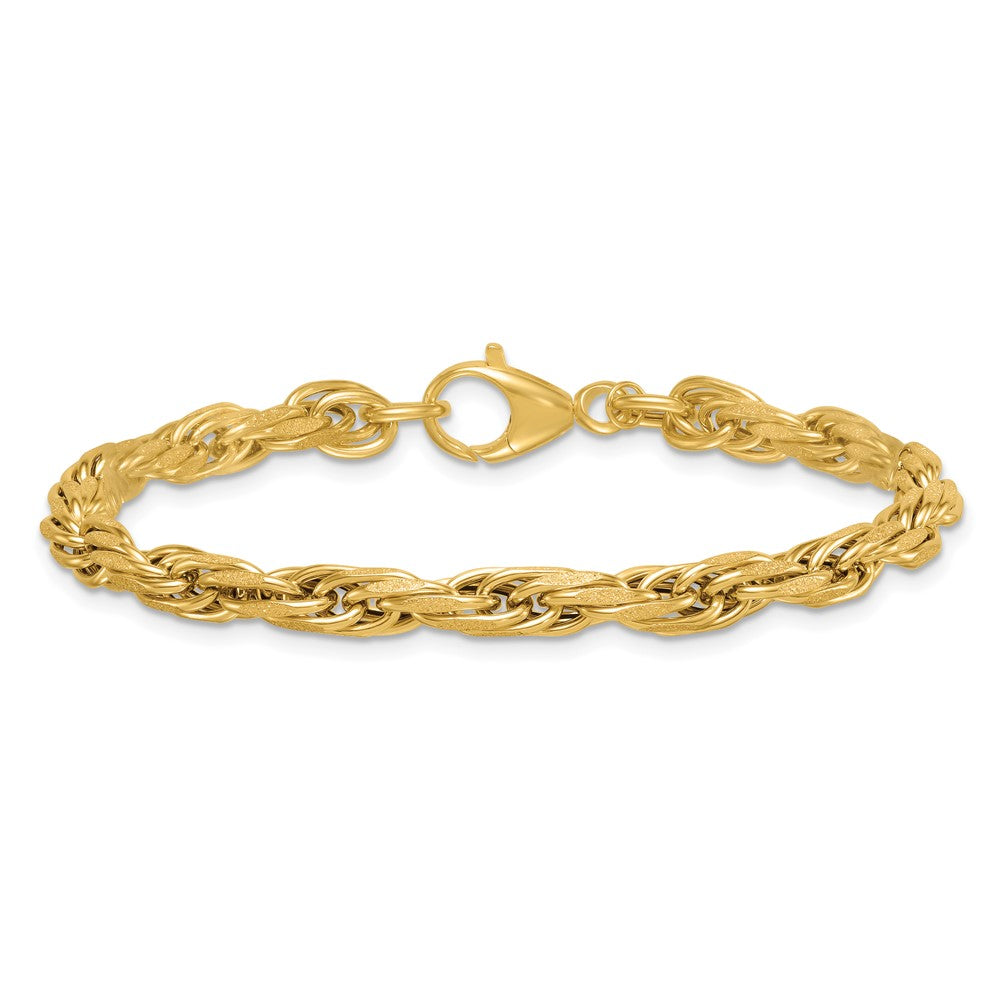 Polished And Textured Flat Rope Chain Bracelet - WBC