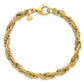 Polished And Textured Flat Rope Chain Bracelet - WBC