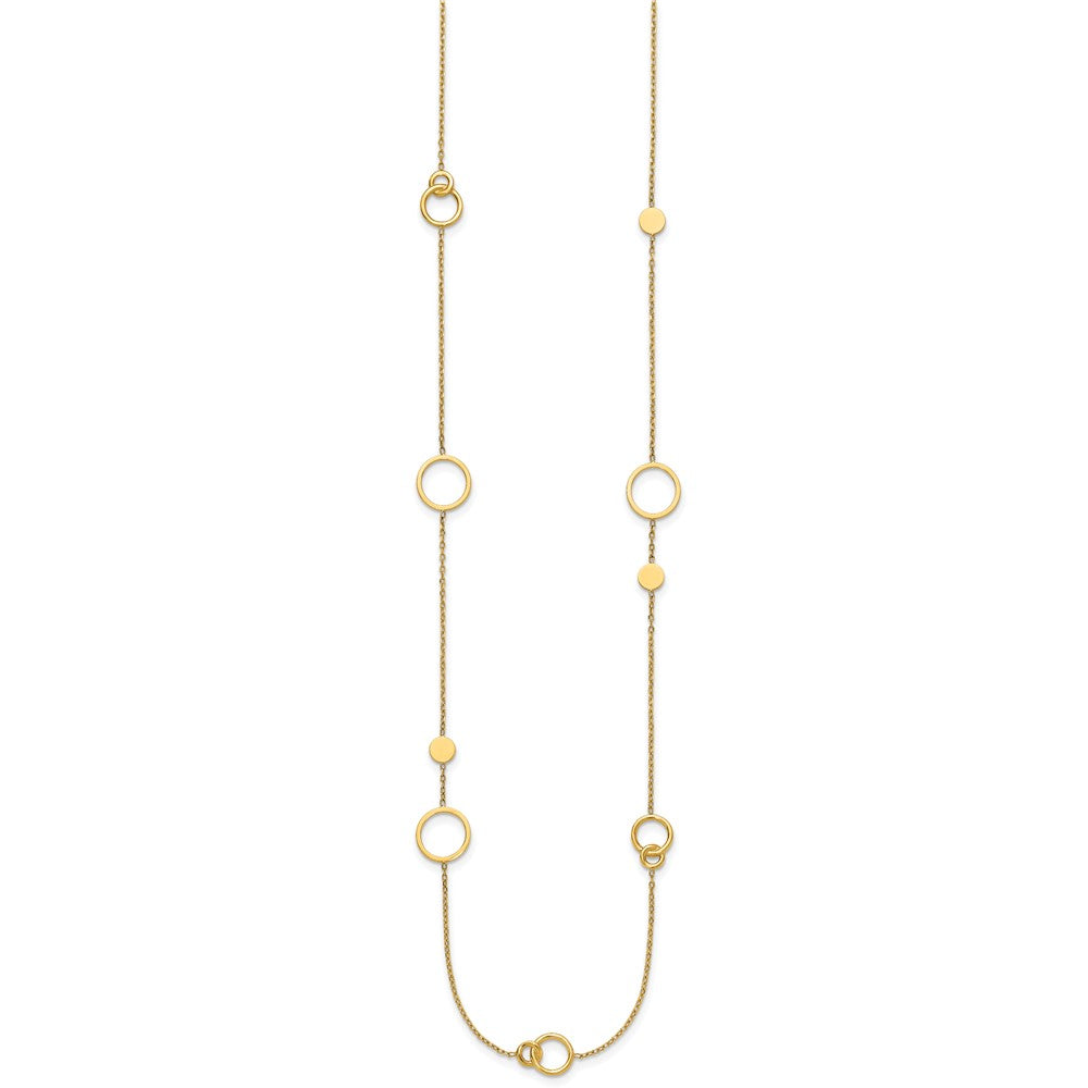 Polished Circle and Chain Pattern Necklace - WBC