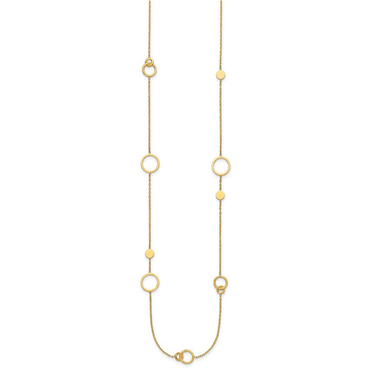 Polished Circle and Chain Pattern Necklace - WBC