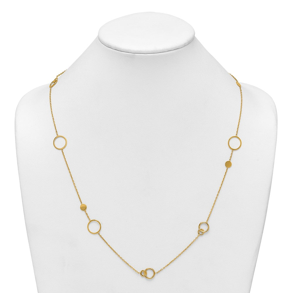 Polished Circle and Chain Pattern Necklace - WBC