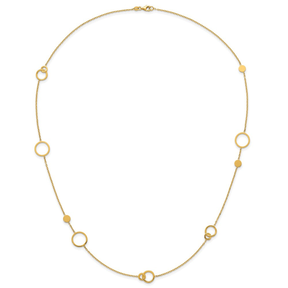 Polished Circle and Chain Pattern Necklace - WBC