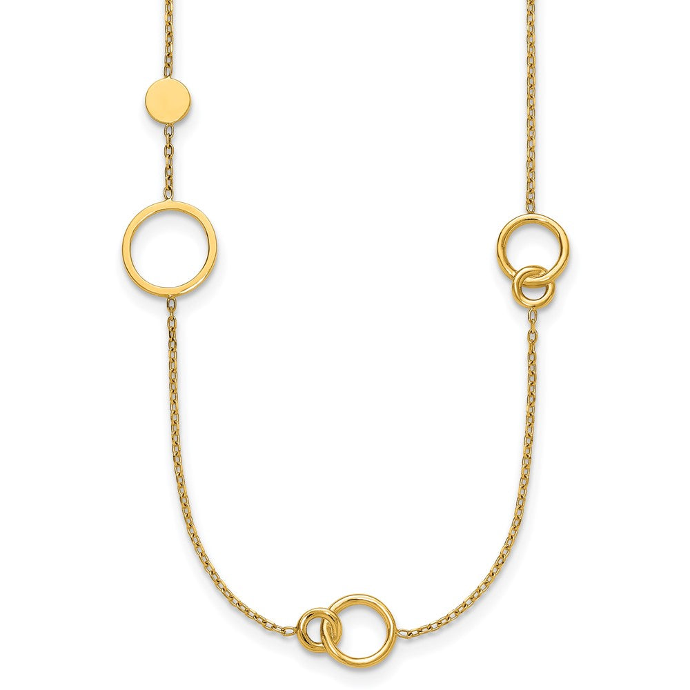 Polished Circle and Chain Pattern Necklace - WBC