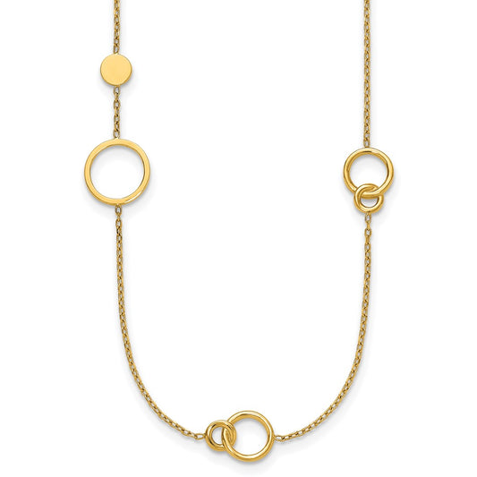 Polished Circle and Chain Pattern Necklace - WBC