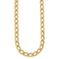 Polished And Textured Long Curb Link Necklace - WBC