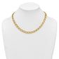 Polished And Textured Long Curb Link Necklace - WBC