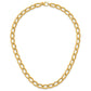 Polished And Textured Long Curb Link Necklace - WBC