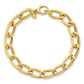 Polished And Textured Long Curb Link Bracelet - WBC