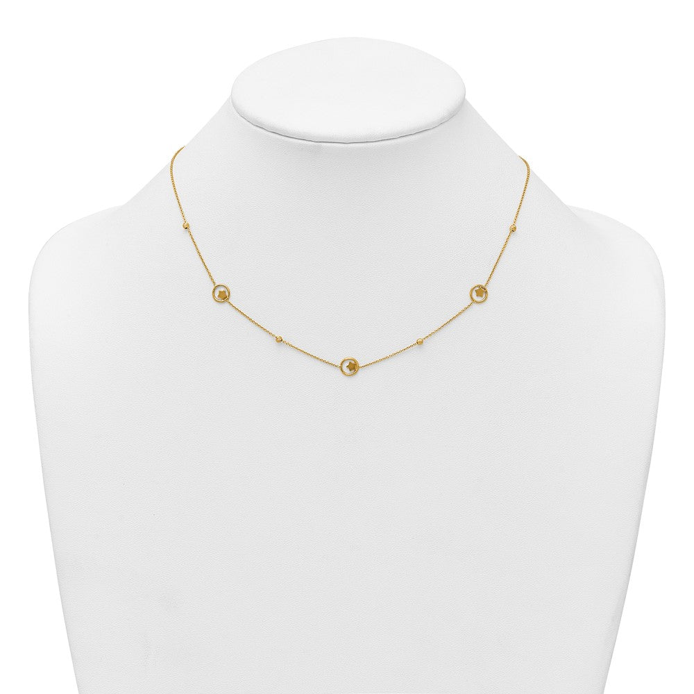 Polished Stars in Circle with Diamond-cut Beads 7-Station Necklace - WBC