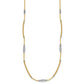 Two-Tone Woven Bars and Diamond-cut Beads Necklace - WBC