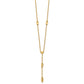 Polished Diamond-cut and Beaded Lariat Necklace Plus Extender - WBC