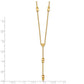 Polished Diamond-cut and Beaded Lariat Necklace Plus Extender - WBC