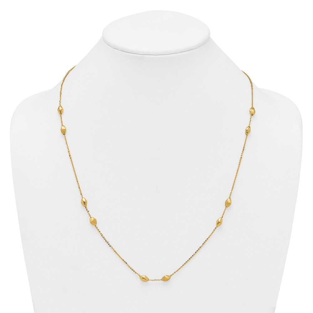 Polished and Brushed Oval Beaded 5-Station Necklace - WBC