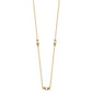 Two-Tone Polished Diamond-cut and Square Bead 5-Station Necklace Plus Extender - WBC
