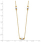 Two-Tone Polished Diamond-cut and Square Bead 5-Station Necklace Plus Extender - WBC