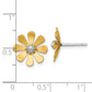 Polished Daisy with Rhodium Center Post Earrings - WBC