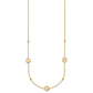 Polished Heart in Circle with Diamond-cut Beads 7-Station Necklace - WBC