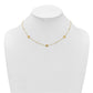 Polished Heart in Circle with Diamond-cut Beads 7-Station Necklace - WBC