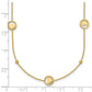 Polished Heart in Circle with Diamond-cut Beads 7-Station Necklace - WBC