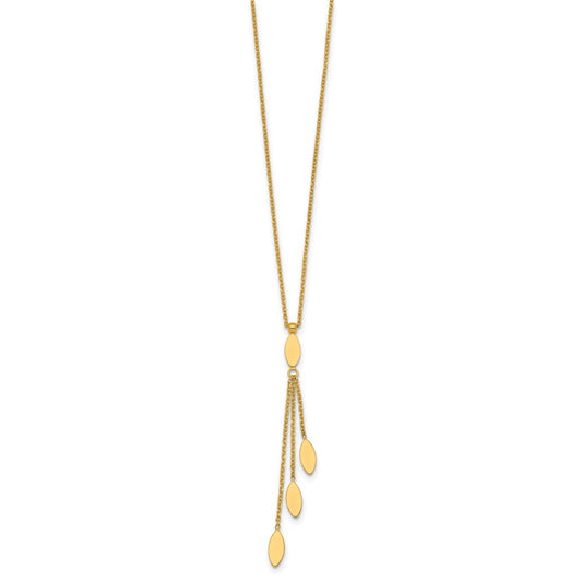 Polished Oval 3-Dangles Necklace Plus Extender - WBC