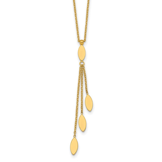 Polished Oval 3-Dangles Necklace Plus Extender - WBC
