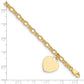 Engravable Solid Dangle Heart Charm and Hollow Chain Bracelet - WBC