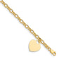 Engravable Solid Dangle Heart Charm and Hollow Chain Bracelet - WBC