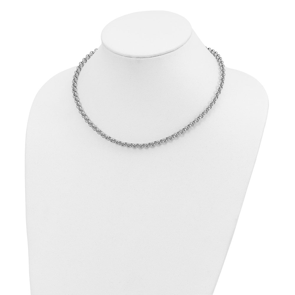 Polished Fancy Rolo Link Necklace - WBC