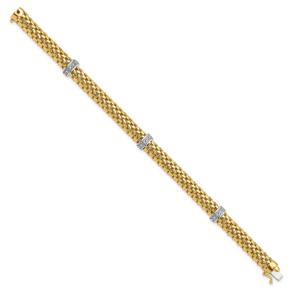 Two-Tone Polished Complete .05ct Diamond and Mesh Bracelet - WBC