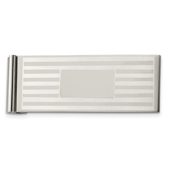 Chisel Stainless Steel Brushed and Polished Money Clip