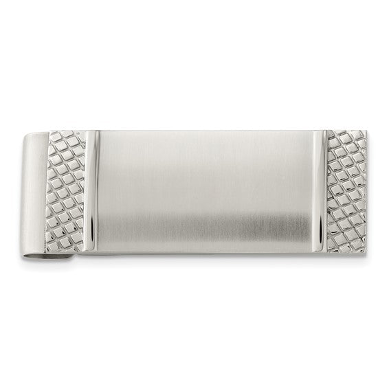 Chisel Stainless Steel Brushed and Textured Money Clip
