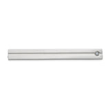 Chisel Stainless Steel Polished and Grooved with CZ Tie Bar