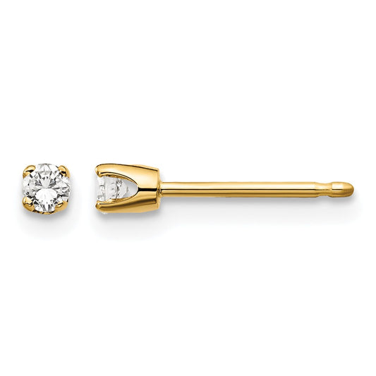 14ky .10ct. I2 K-L Diamond Stud Push-on Post Earrings - WBC