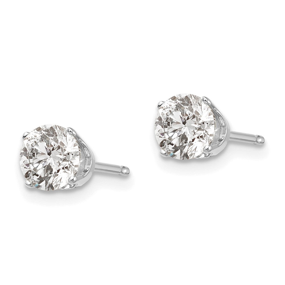 14kw 1.00ct. I2 K-L Diamond Stud Push-on Post Earrings - WBC
