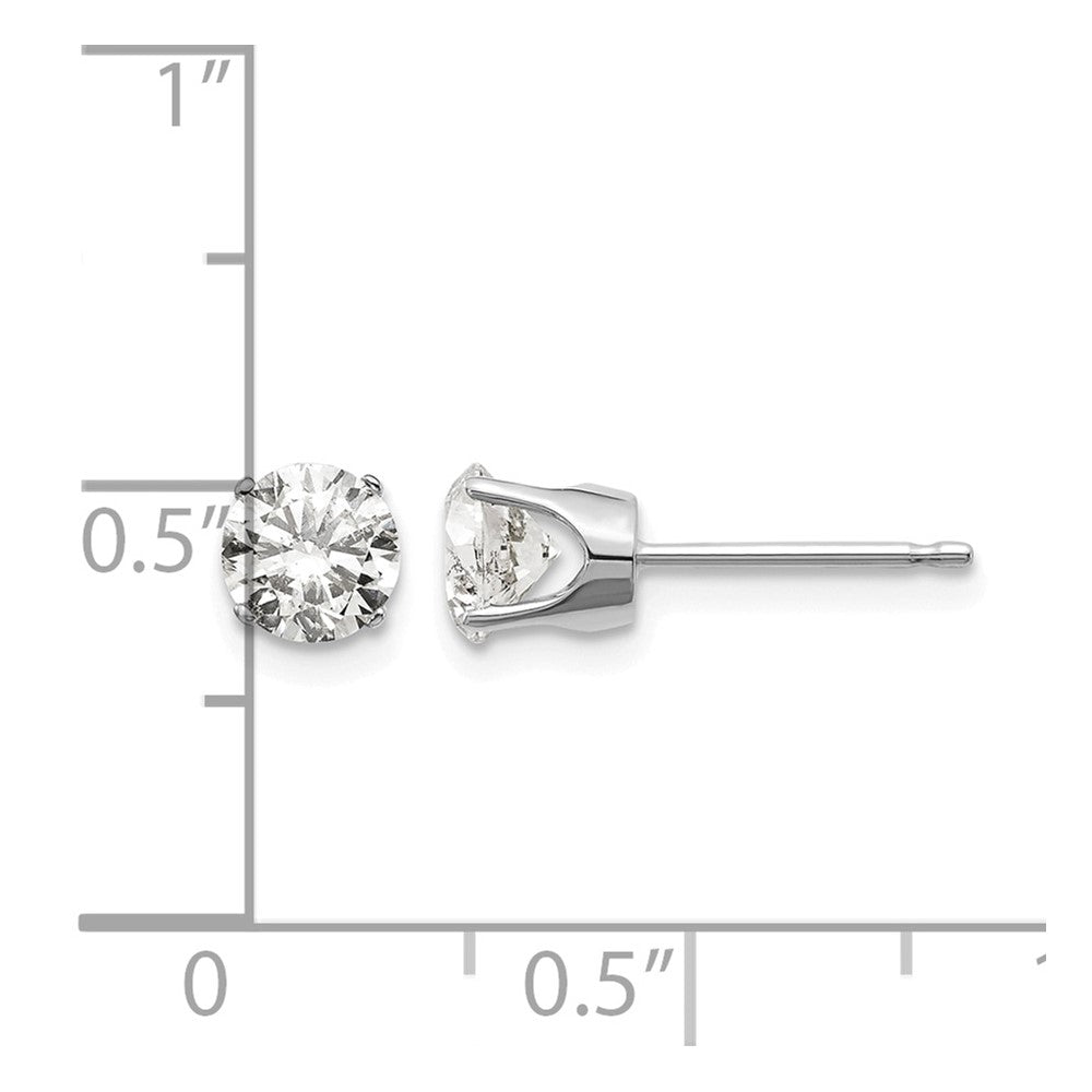 14kw 1.00ct. I2 K-L Diamond Stud Push-on Post Earrings - WBC
