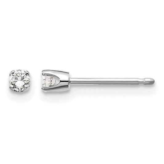 14kw .10ct I2 K-L Diamond Stud Push-on Post Earrings - WBC