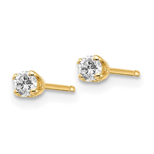 14ky .15ct. I2 K-L Diamond Stud Push-on Post Earrings - WBC