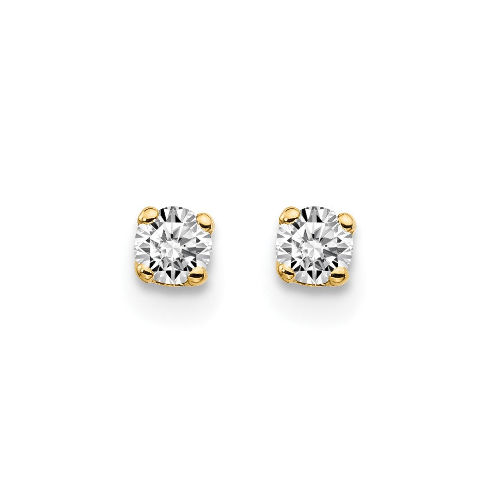 14ky .15ct. I2 K-L Diamond Stud Push-on Post Earrings - WBC
