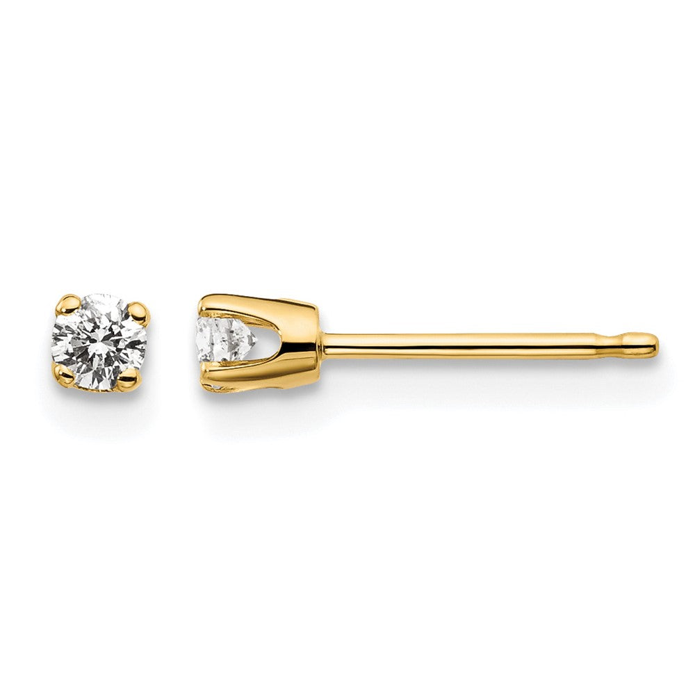 14ky .15ct. I2 K-L Diamond Stud Push-on Post Earrings - WBC