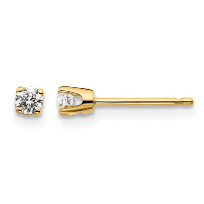 14ky .15ct. I2 K-L Diamond Stud Push-on Post Earrings - WBC