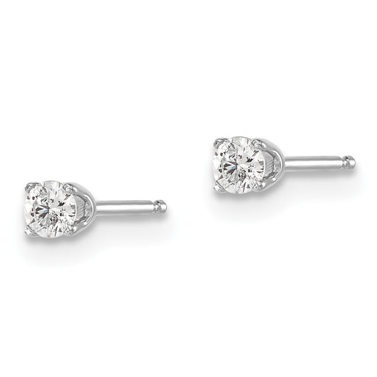 14kw .15ct I2 K-L Diamond Stud Push-on Post Earrings - WBC