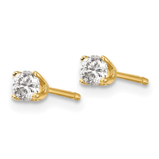 14ky .20ct. I2 K-L Diamond Stud Push-on Post Earrings - WBC