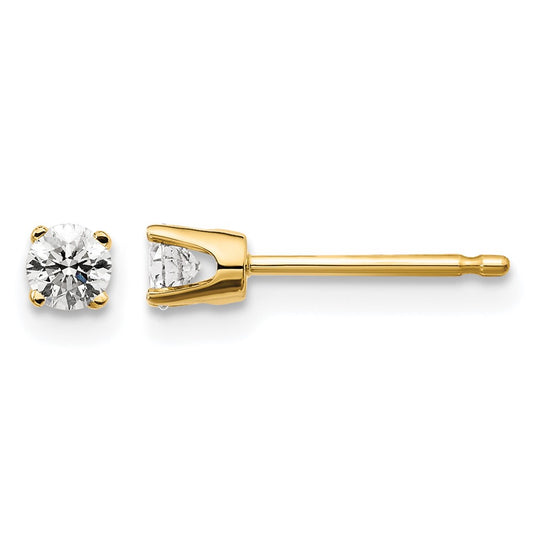14ky .20ct. I2 K-L Diamond Stud Push-on Post Earrings - WBC