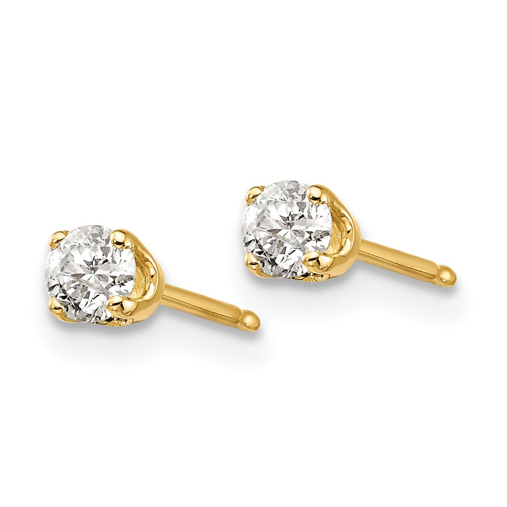 14ky .25ct. I2 K-L Diamond Stud Push-on Post Earrings - WBC