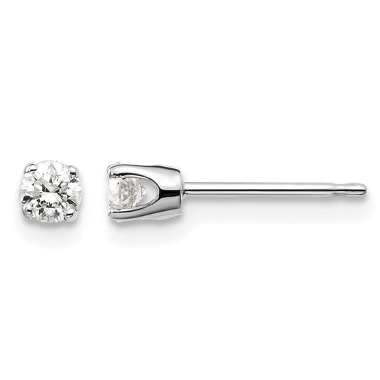 14kw .25ct I2 K-L Diamond Stud Push-on Post Earrings - WBC