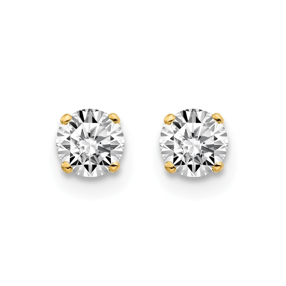14ky .50ct. I2 K-L Diamond Stud Push-on Post Earrings - WBC