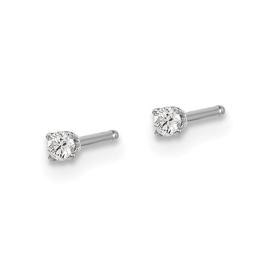 14kw .05ct I2 K-L Diamond Stud Push-on Post Earrings - WBC