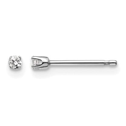 14kw .05ct I2 K-L Diamond Stud Push-on Post Earrings - WBC
