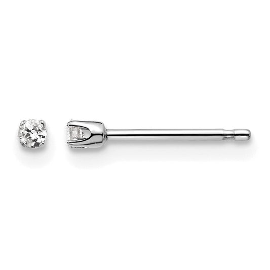 14kw .05ct I2 K-L Diamond Stud Push-on Post Earrings - WBC