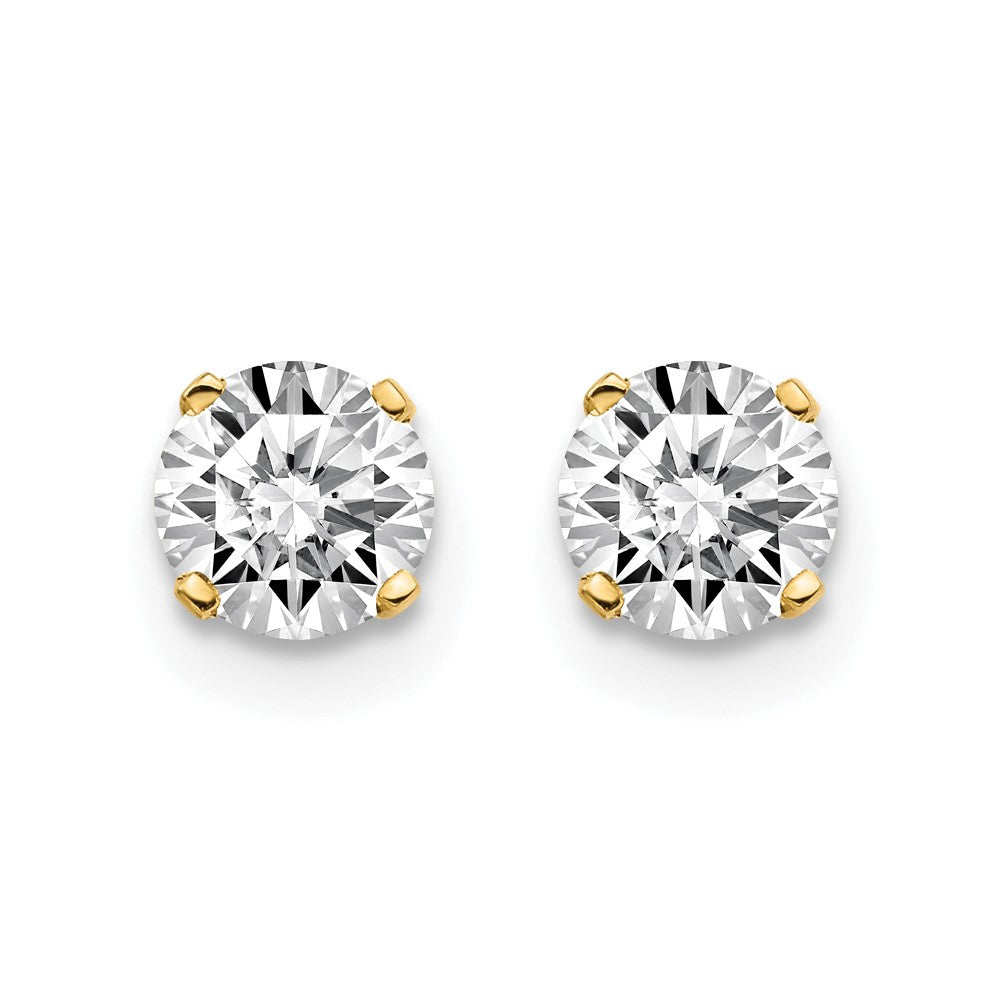 14ky .85ct. I2 K-L Diamond Stud Push-on Post Earrings - WBC